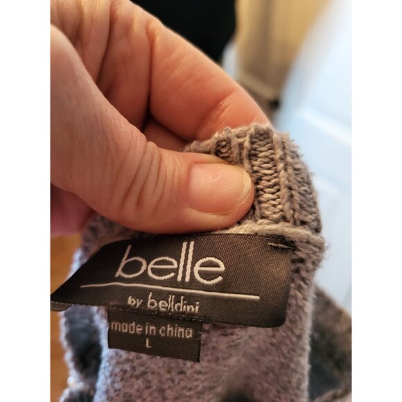 Gray Cropped Sweater Pearl Accent Belle L Feminine Dainty Embellished Fairy - Picture 6 of 6